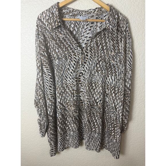 Set of 2 Maggie Barnes Catherines Popover Roll Tab Sleeve Blouse 4X 30W 32W - Picture 9 of 12